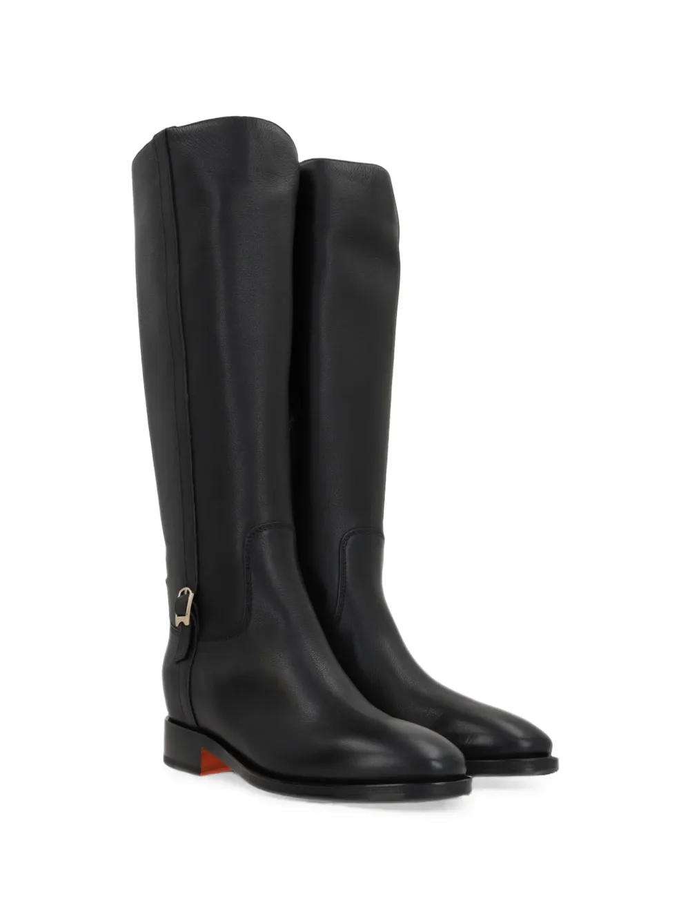 Santoni buckle-detail knee-high boots Zwart
