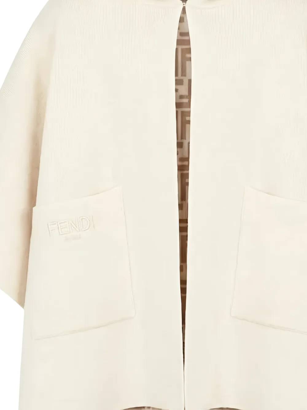 Fendi Kids Trui met capuchon en FF-logo Beige