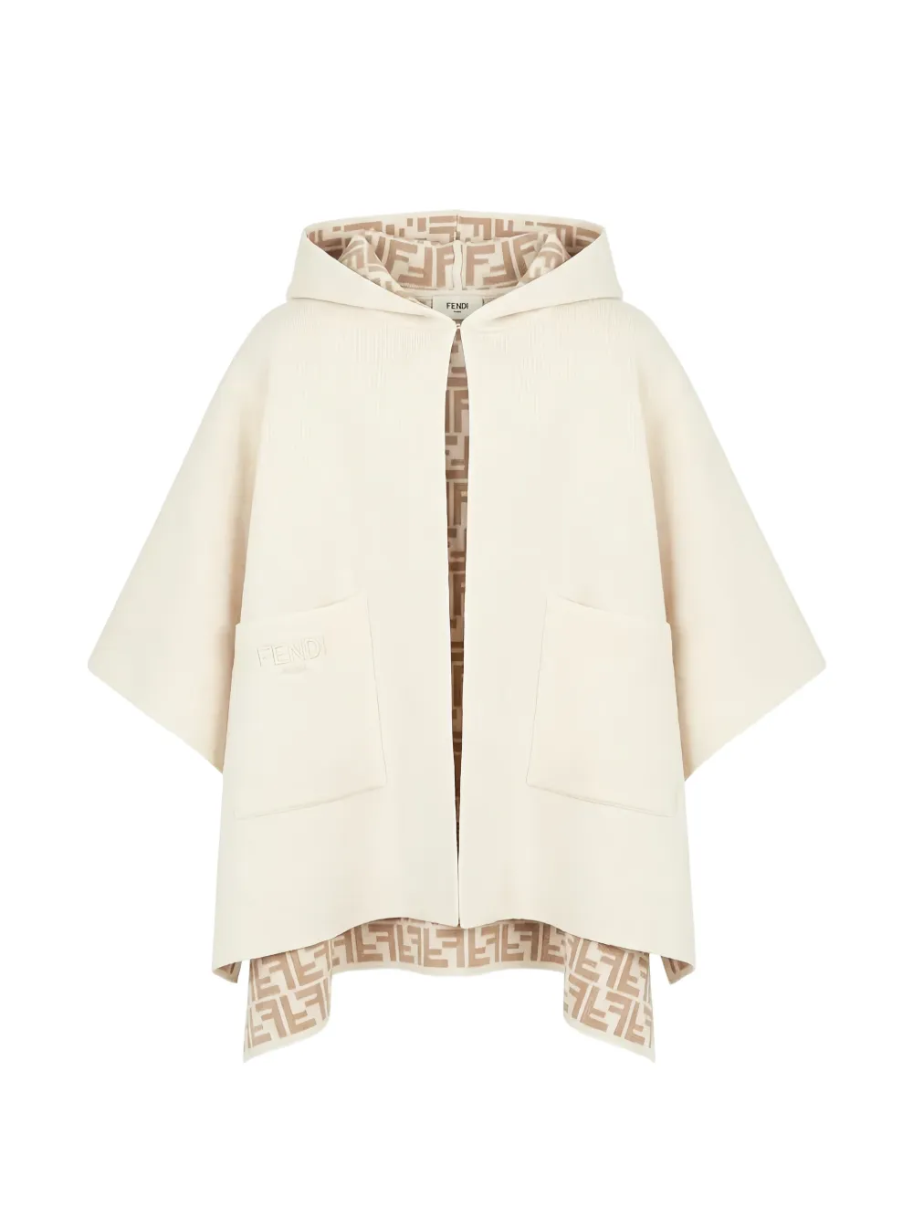 Fendi Kids FF logo hooded sweater - Toni neutri