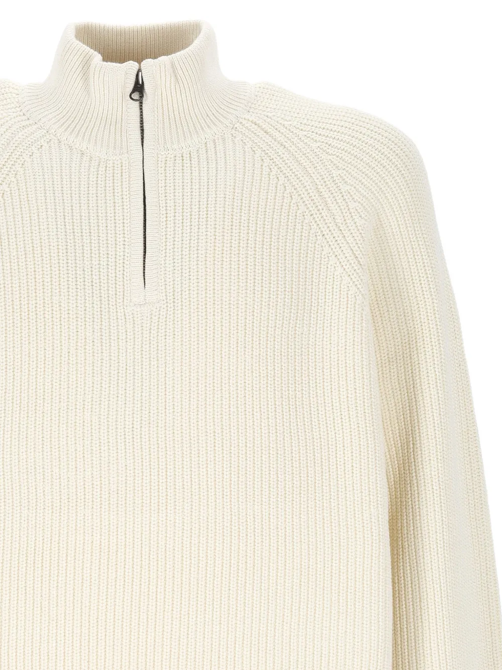ANERKJENDT Ribgebreide trui met kwartrits Beige