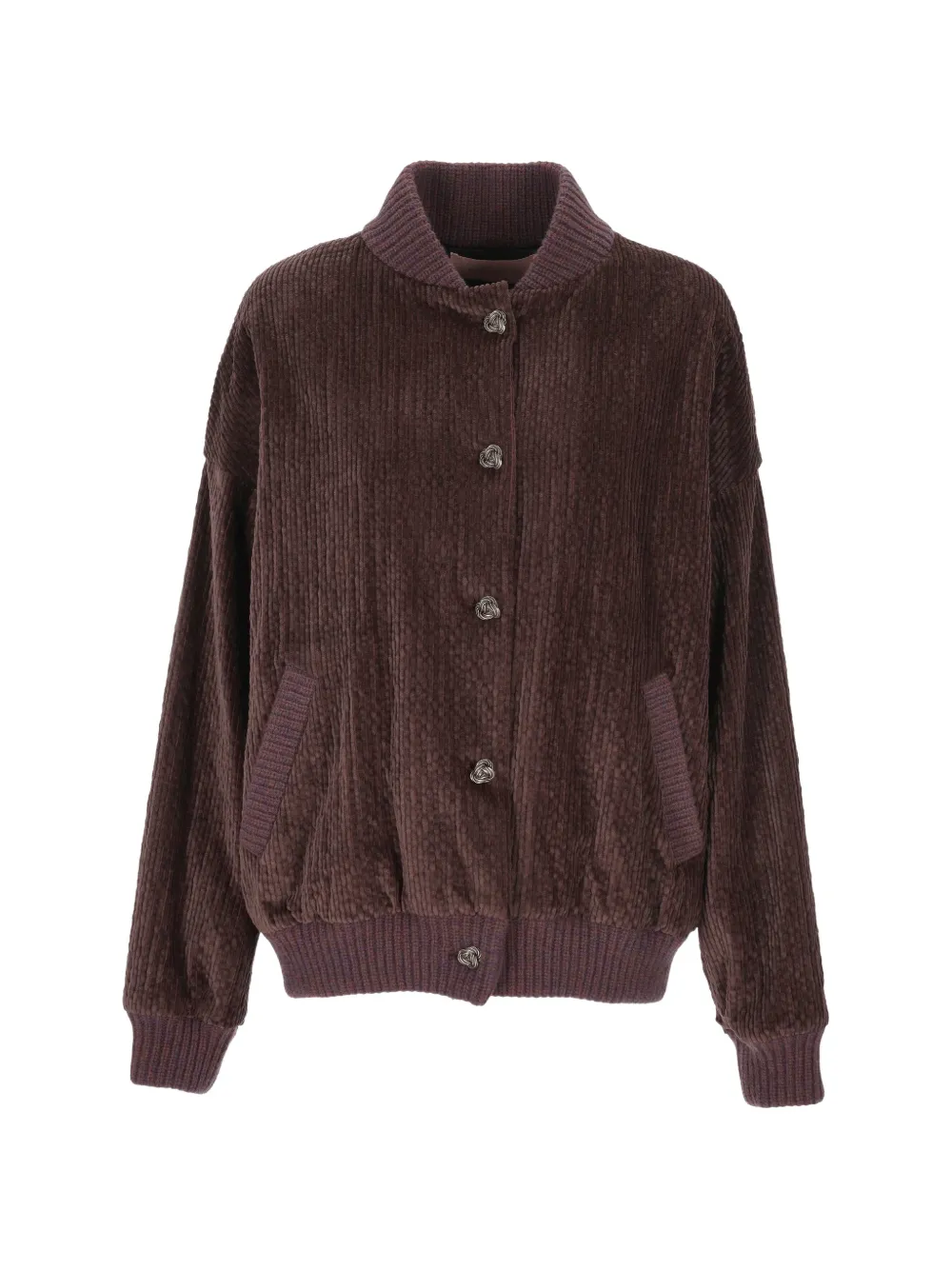 Kristina Ti Corduroy-effect Button-up Jacket In 브라운