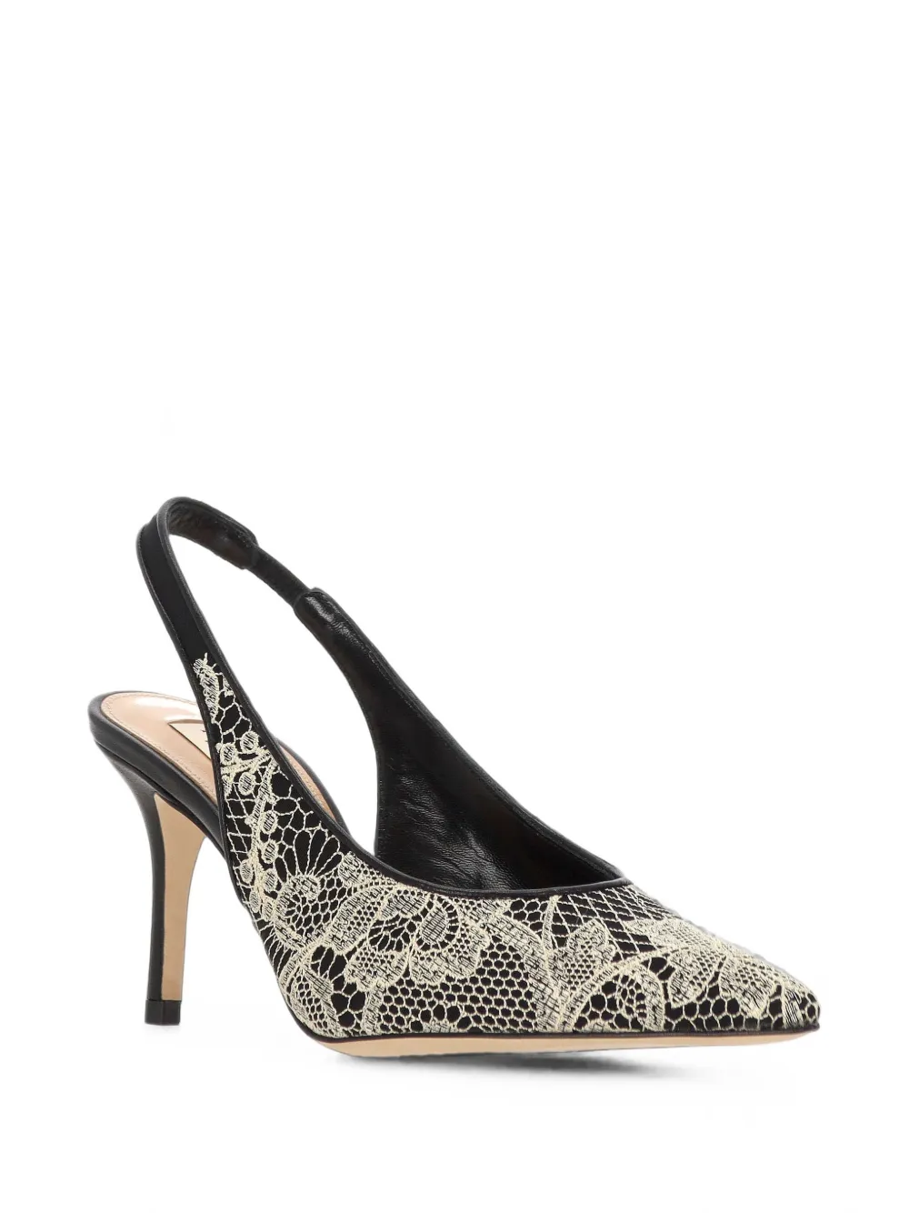 Arteana lace-overlay slingback pumps Zwart
