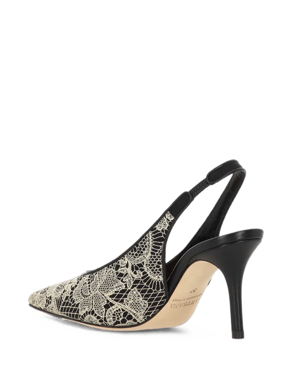 Arteana lace-overlay slingback pumps Zwart