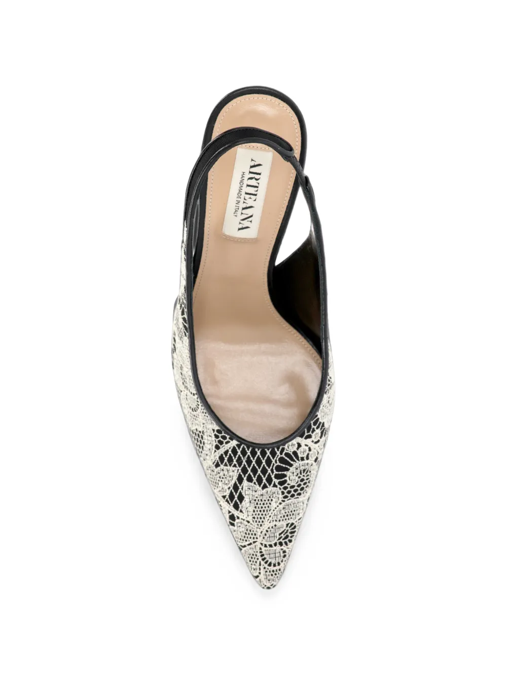 Arteana lace-overlay slingback pumps Zwart