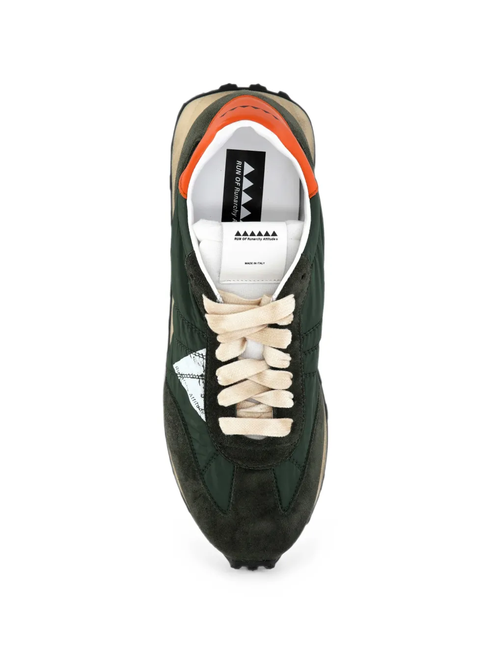 RUN OF Audax panelled sneakers Groen