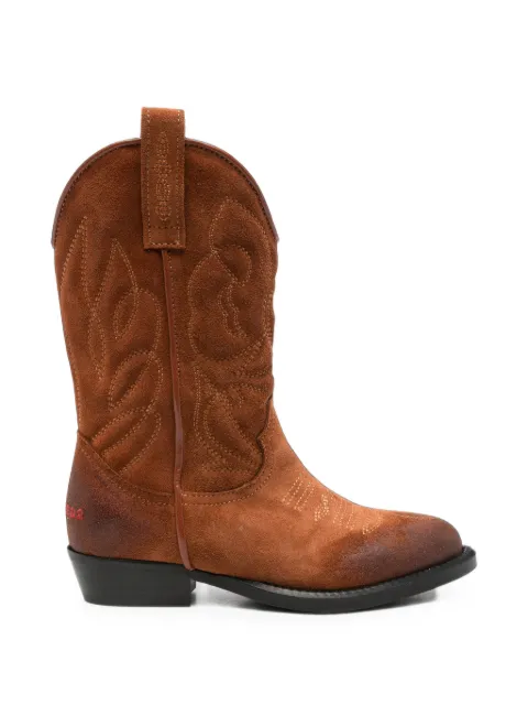 DSQUARED2 KIDS embroidered suede cowboy boots