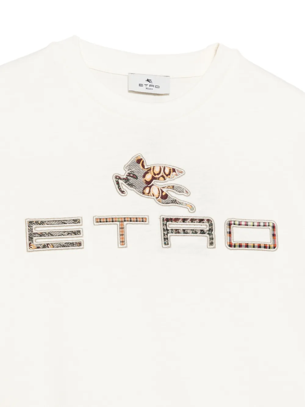 ETRO KIDS Pegaso T-shirt met geborduurd logo Beige