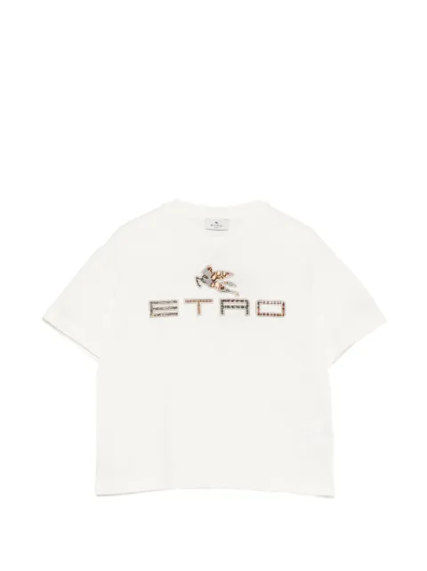 ETRO KIDS camiseta Pegaso con logo bordado