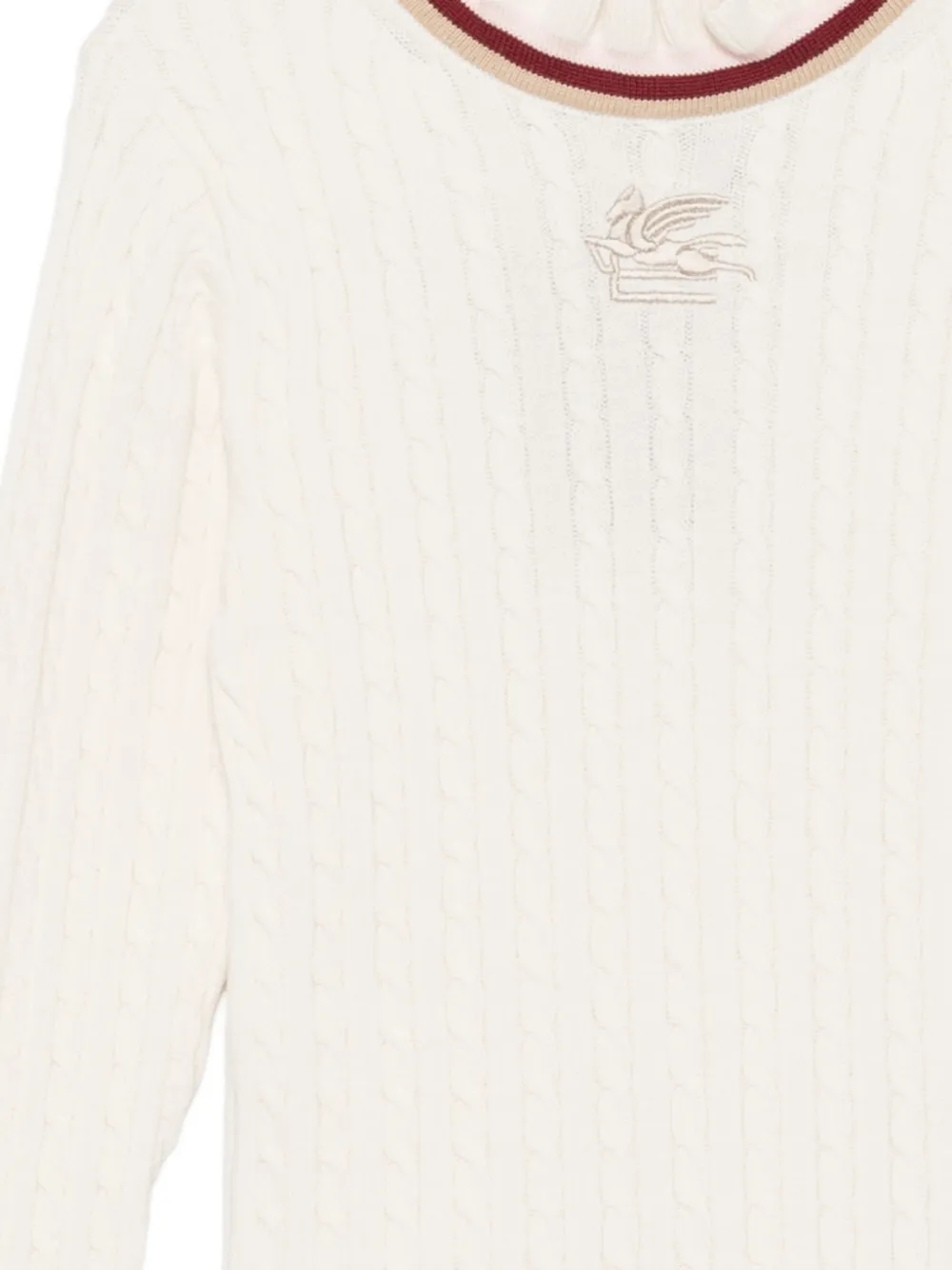 ETRO KIDS Pegasus kabelgebreide trui Beige