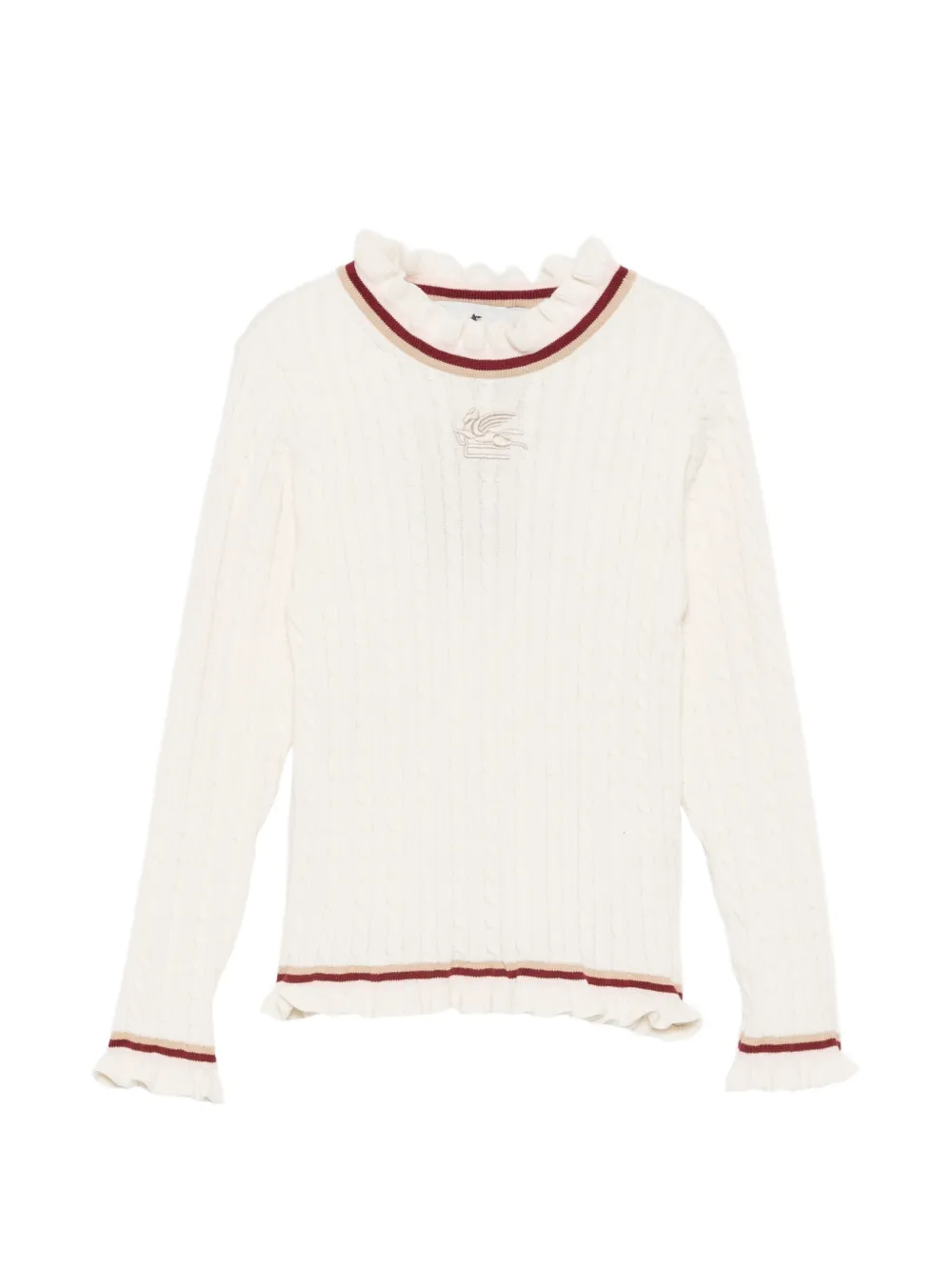 ETRO KIDS Pegasus cable-knit sweater - Toni neutri