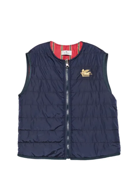 ETRO KIDS Pegaso-embroidered quilted gilet
