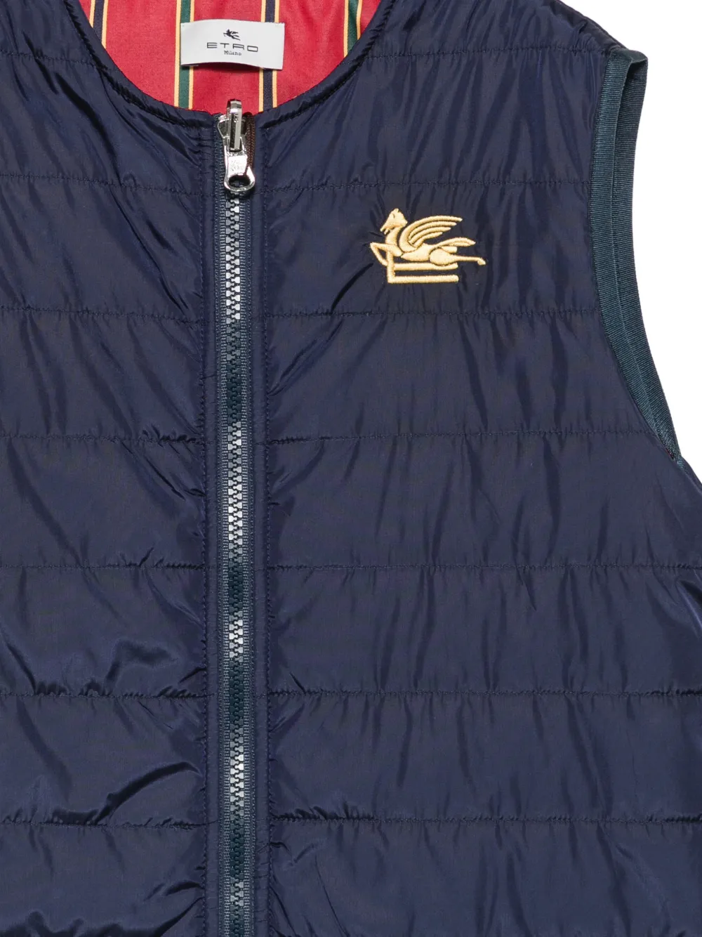 ETRO KIDS Gewatteerde bodywarmer met Pegaso-borduurwerk Blauw