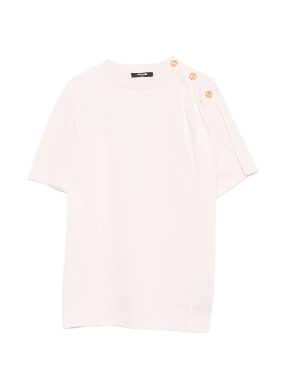 Balmain Kids t-shirt à boutons décoratifs - Rose Balmain Kids t-shirt à boutons décoratifs - Rose