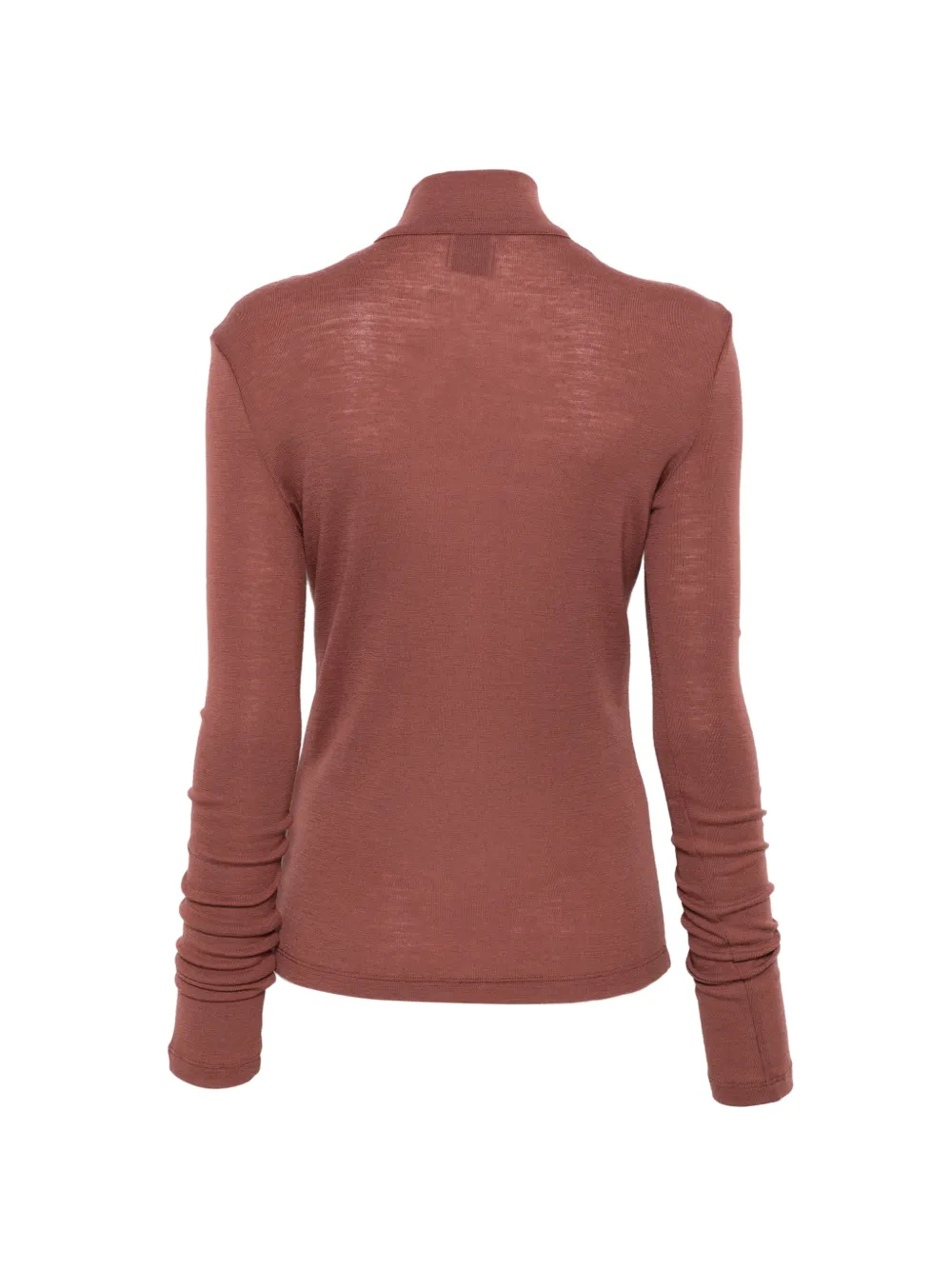 Alysi Button-up Turtle-neck Sweatshirt In 브라운
