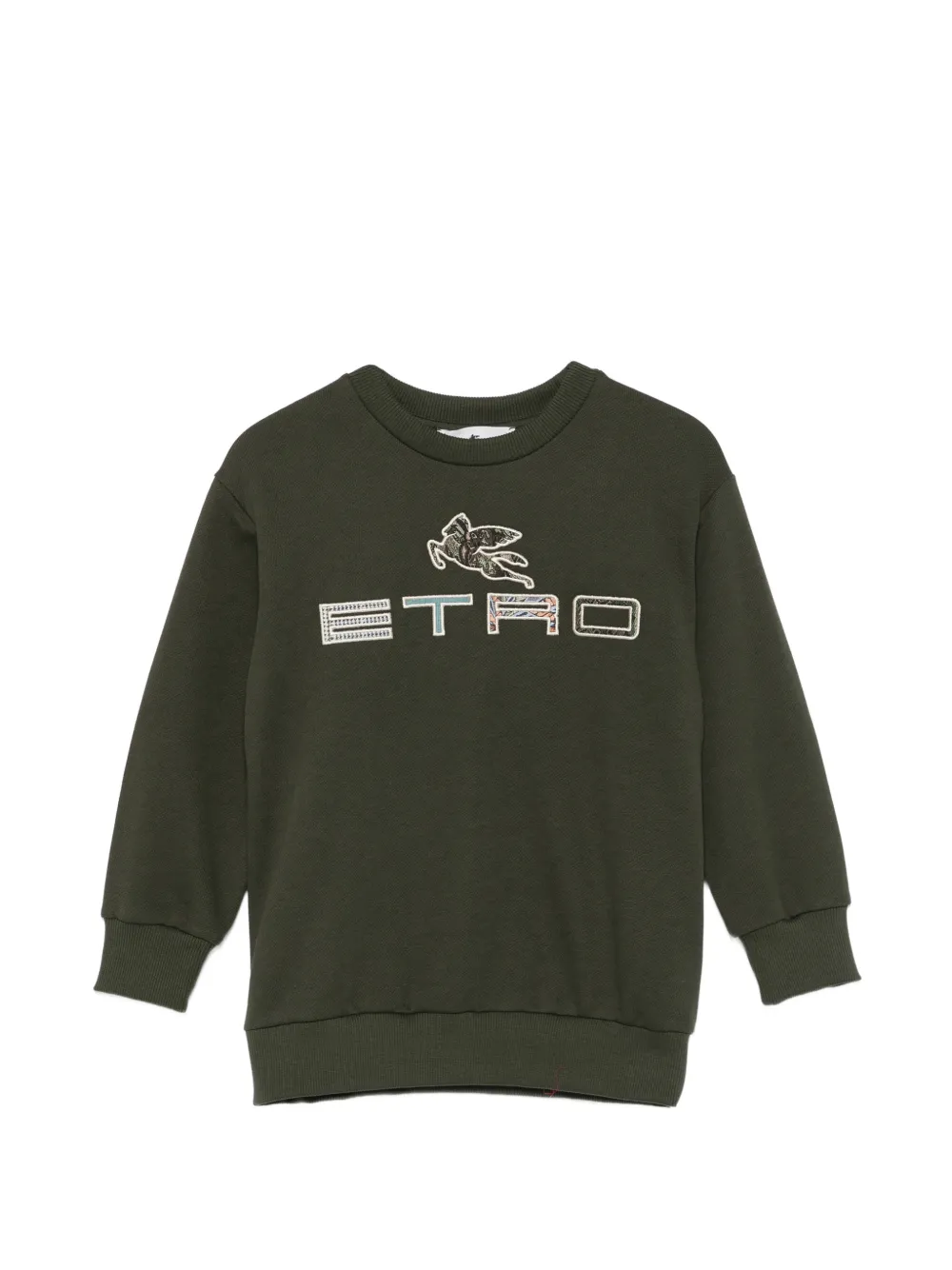 ETRO KIDS Pegaso logo-embroidered sweatshirt - Verde