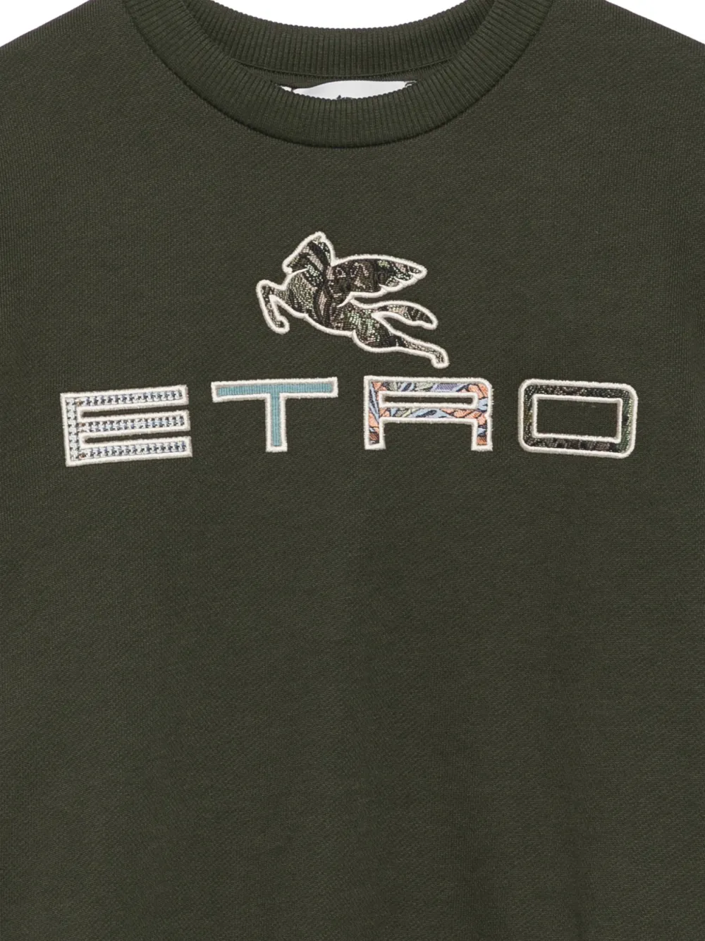 ETRO KIDS Pegaso sweater met geborduurd logo Groen