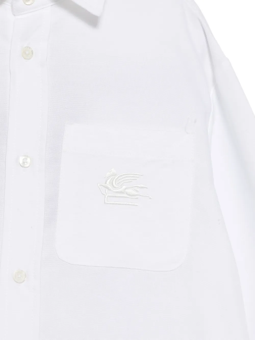 ETRO KIDS Pegaso shirt met lange mouwen en borduurwerk Wit