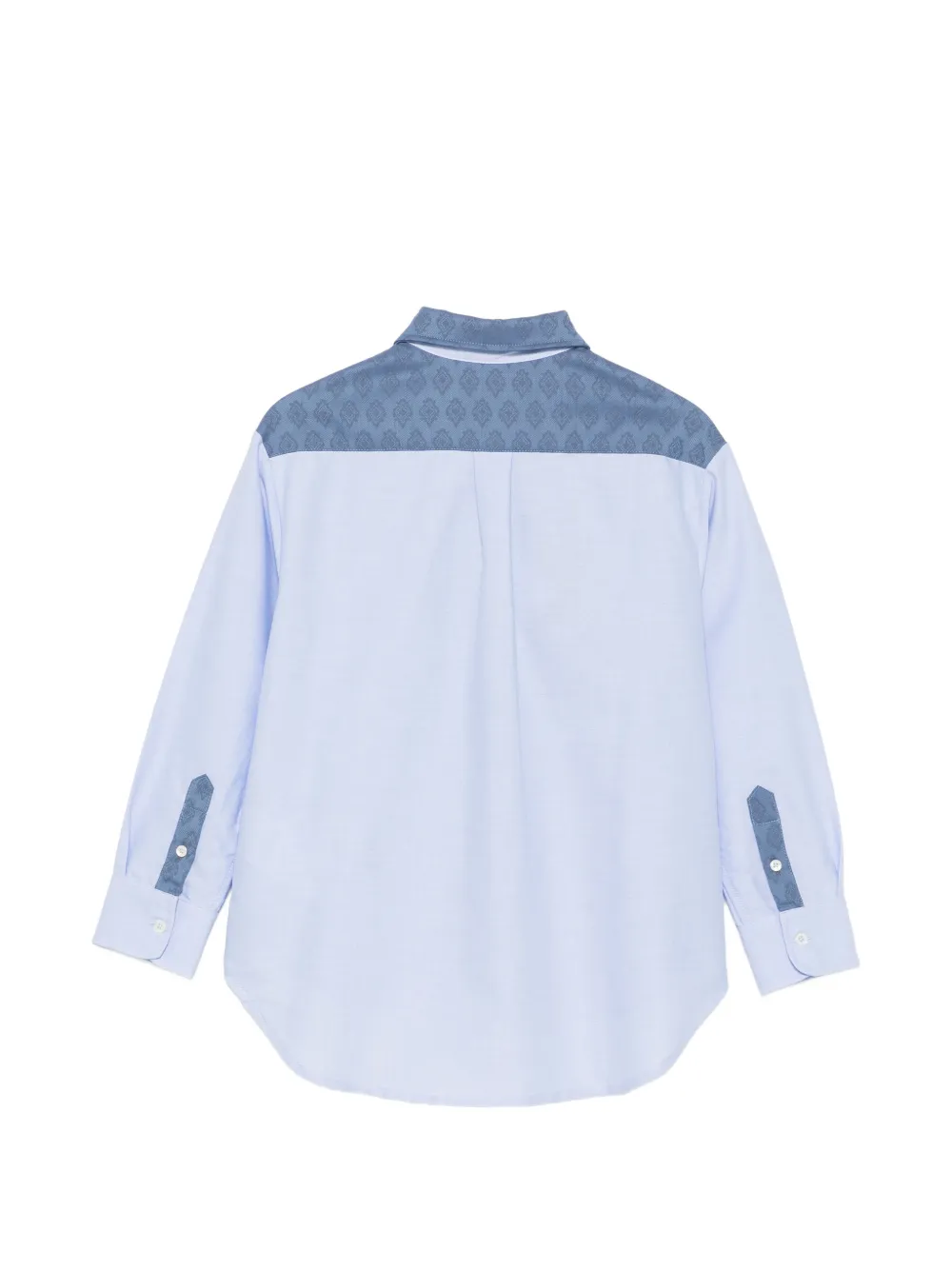ETRO KIDS Shirt met Pegasus-borduurwerk en patroonrand Blauw