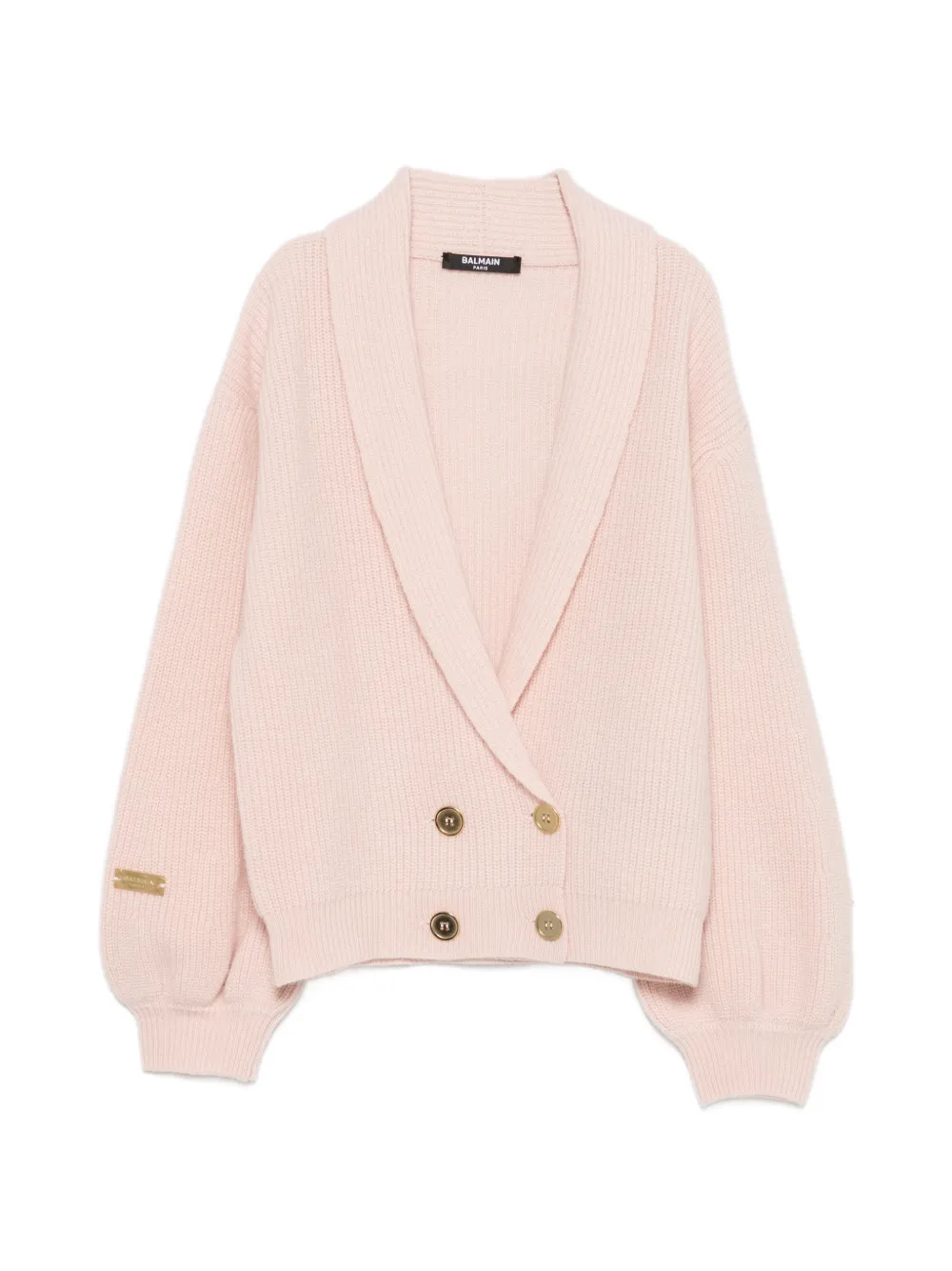 Balmain Kids double-breasted shawl-collar cardigan - Rosa