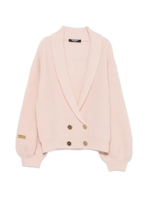 Balmain Kids double-breasted shawl-collar cardigan