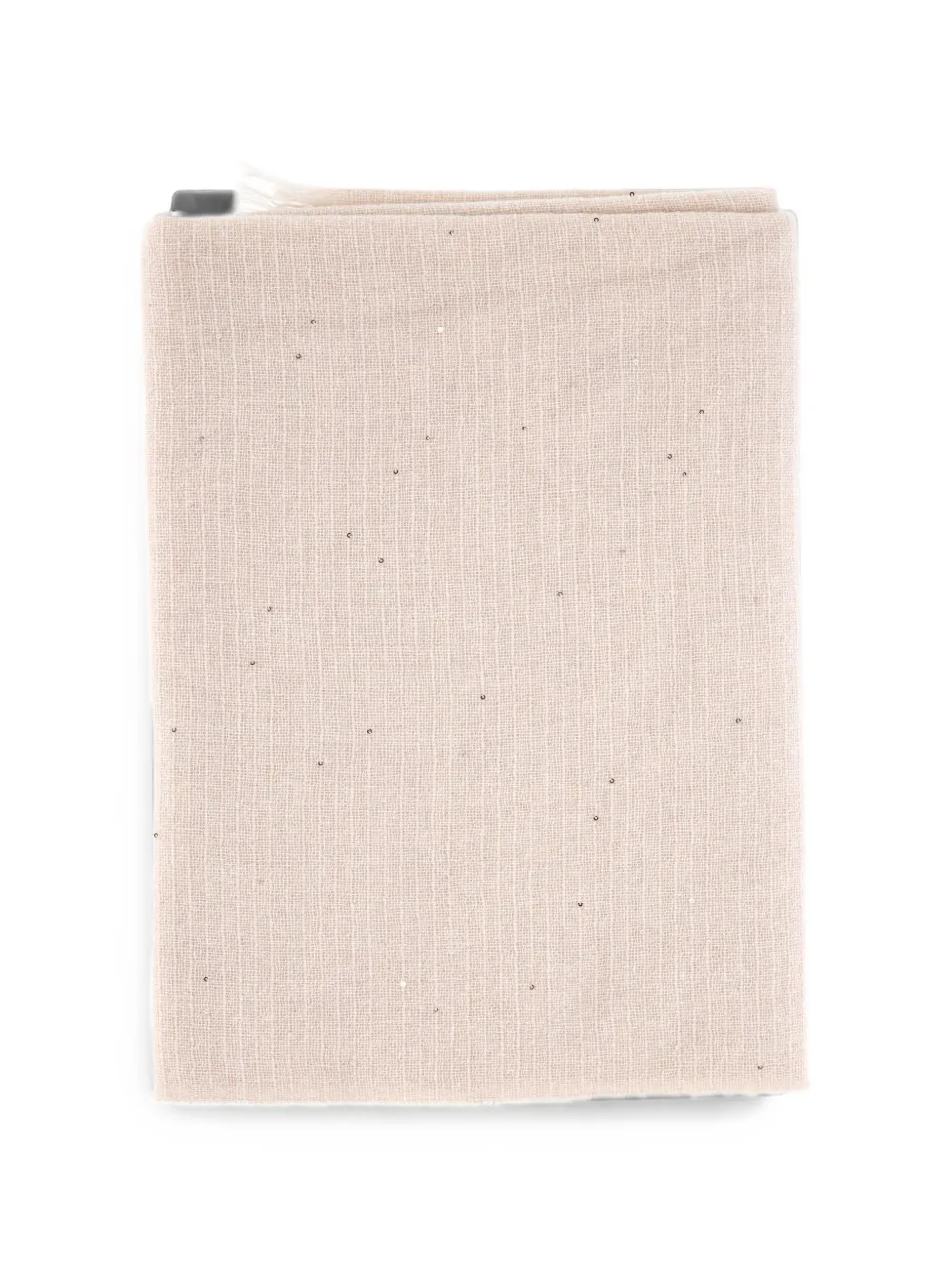 Gran Sasso sequin-embellished frayed scarf - Nude