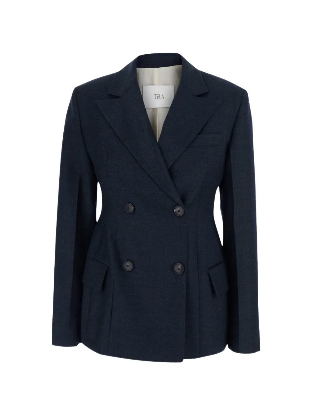 Tela double-breasted peak-lapels blazer - Blau