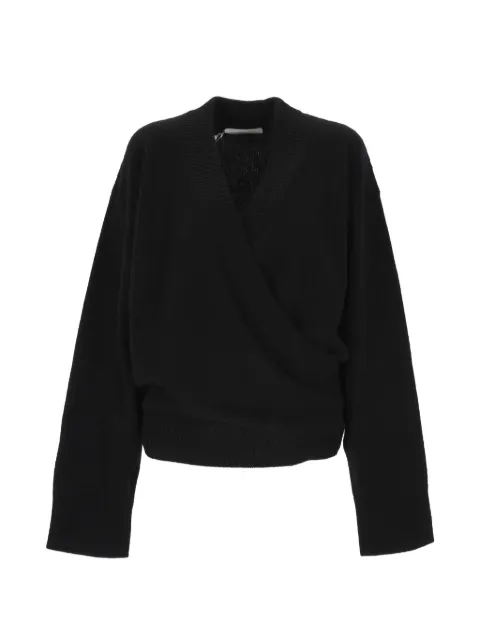 ARMARIUM wrap-style rib-trimmed sweater