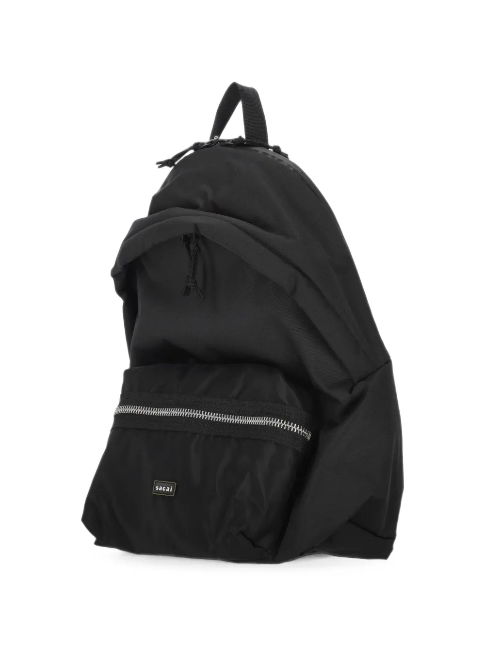 sacai Rugzak met logopatch en rits Zwart