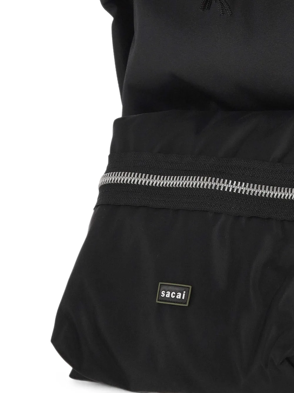 sacai Rugzak met logopatch en rits Zwart