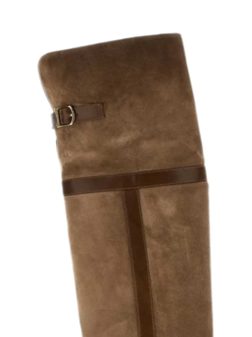 Santoni buckle-detail suede knee-high boots Bruin