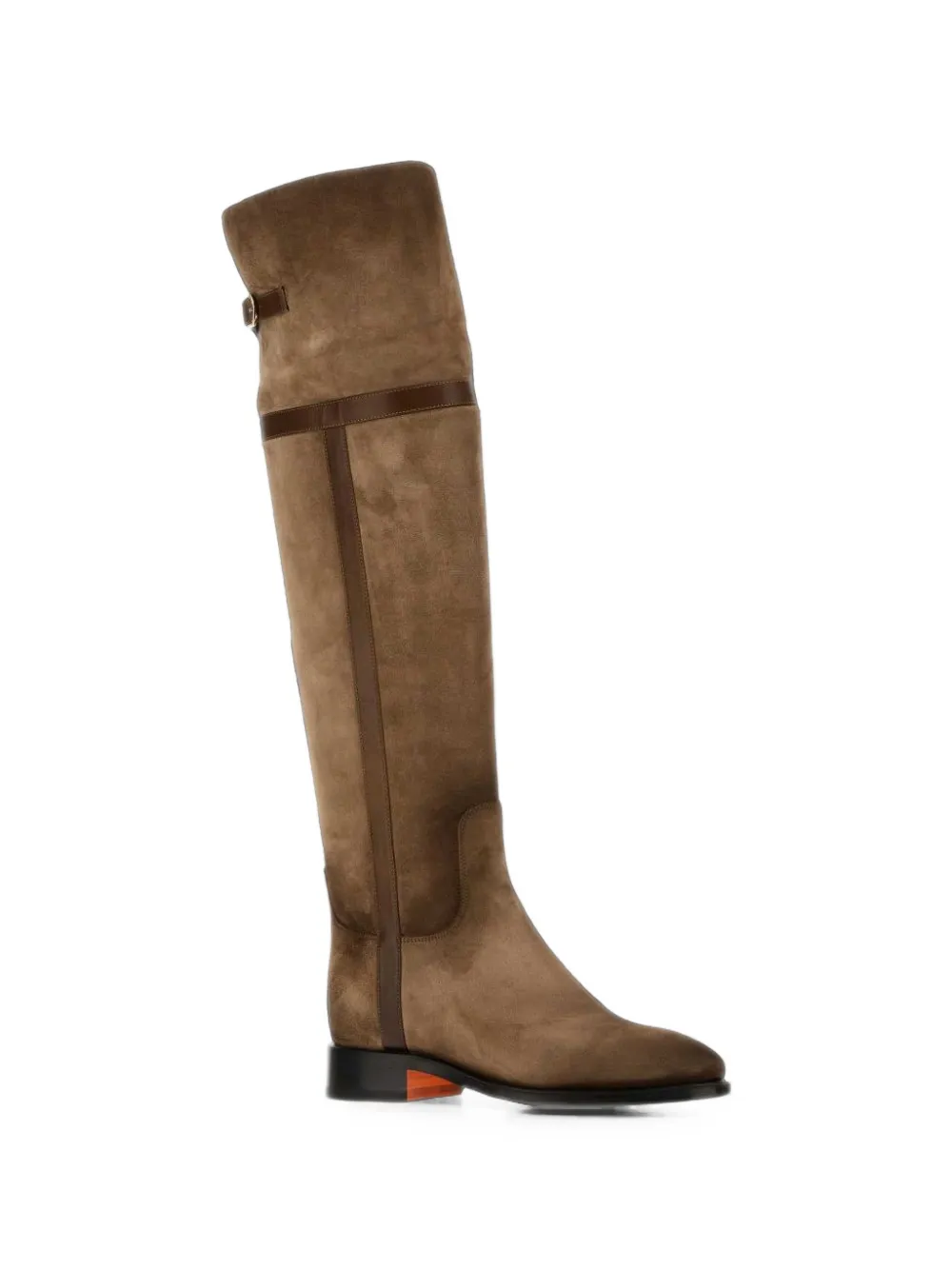 Santoni buckle-detail suede knee-high boots Bruin