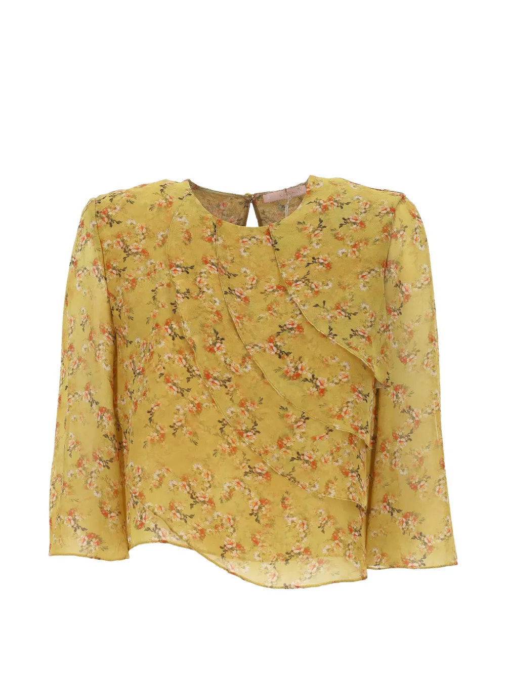 Kristina Ti floral-print ruffled blouse