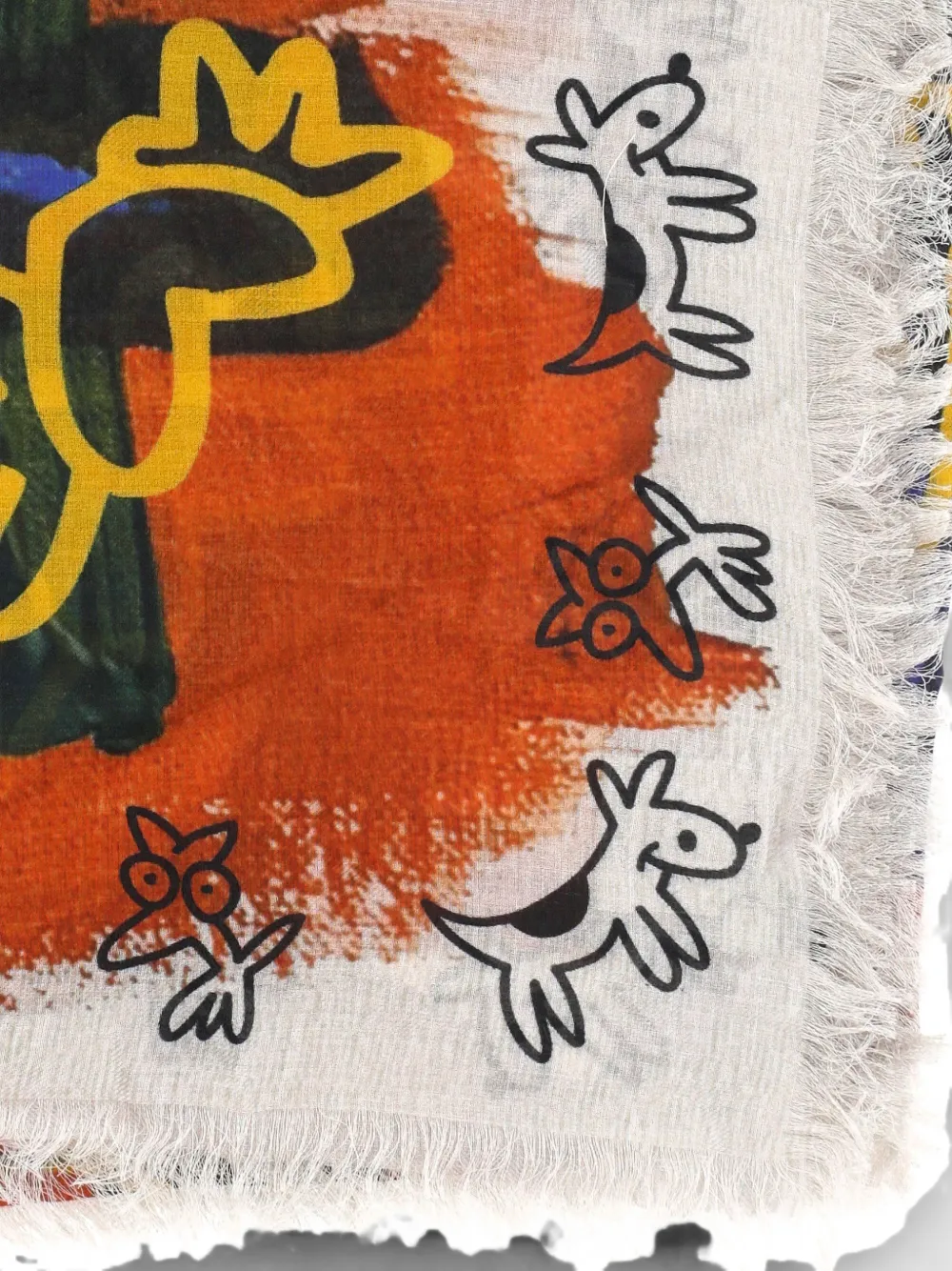 Destin Sjaal met grafische print Oranje