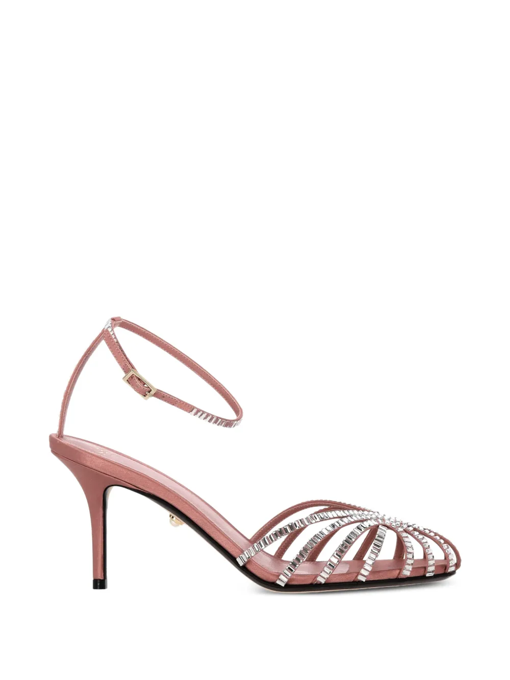 Alevì Penelope crystal-embellished silk sandals Roze