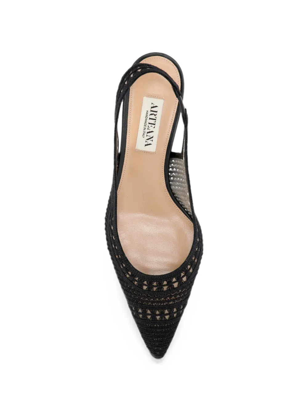 Arteana crochet mesh slingback pumps Zwart