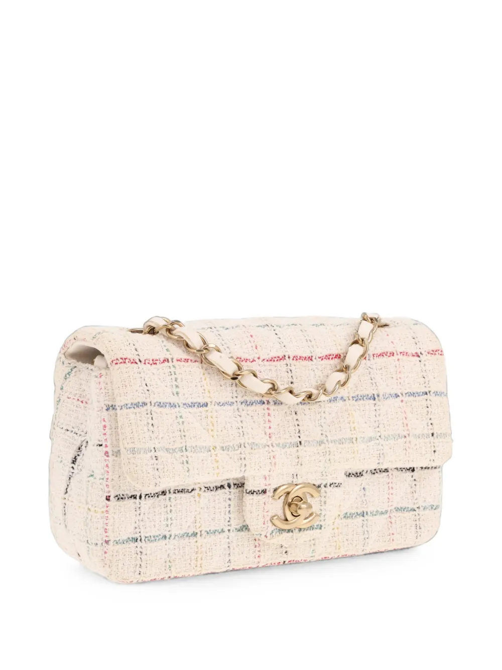 CHANEL Pre-Owned 2020s Timeless tweed schoudertas Beige
