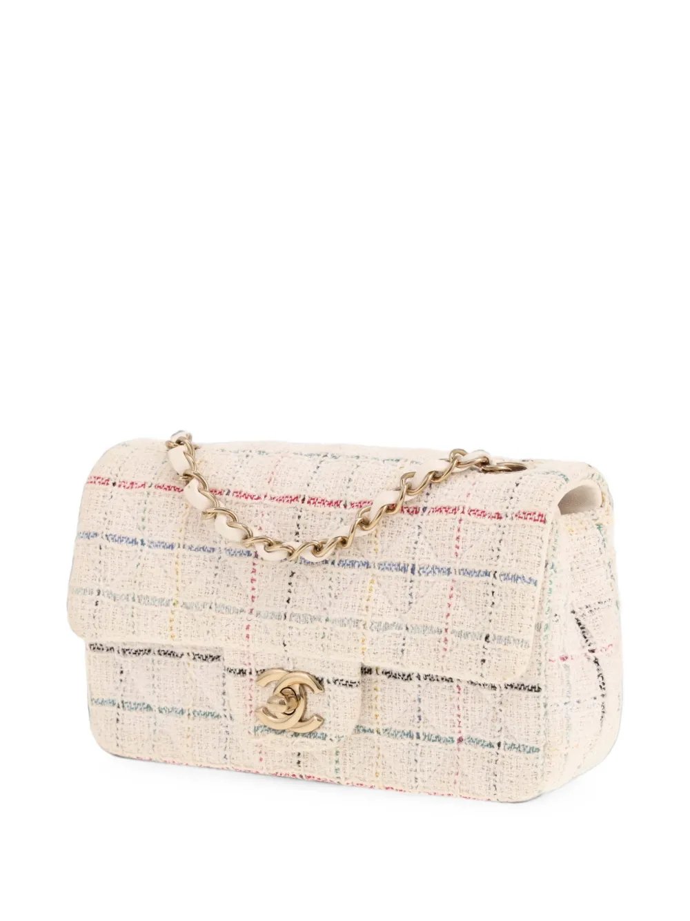 CHANEL Pre-Owned 2020s Timeless tweed schoudertas Beige