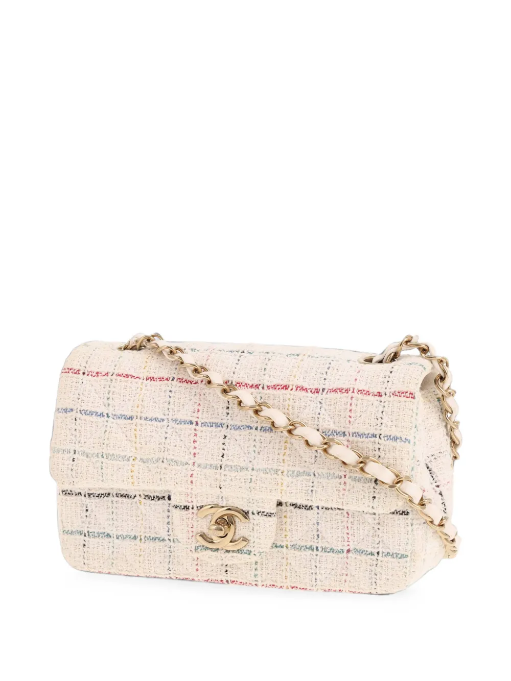 CHANEL Pre-Owned 2020s Timeless tweed schoudertas Beige
