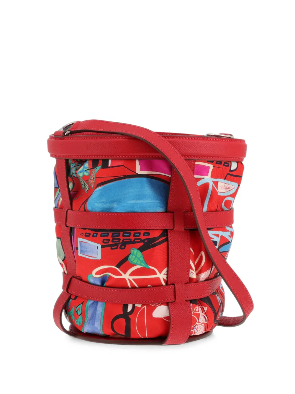 Hermès Pre-Owned 2016 Musardine abstract-print bucket bag - Rosso