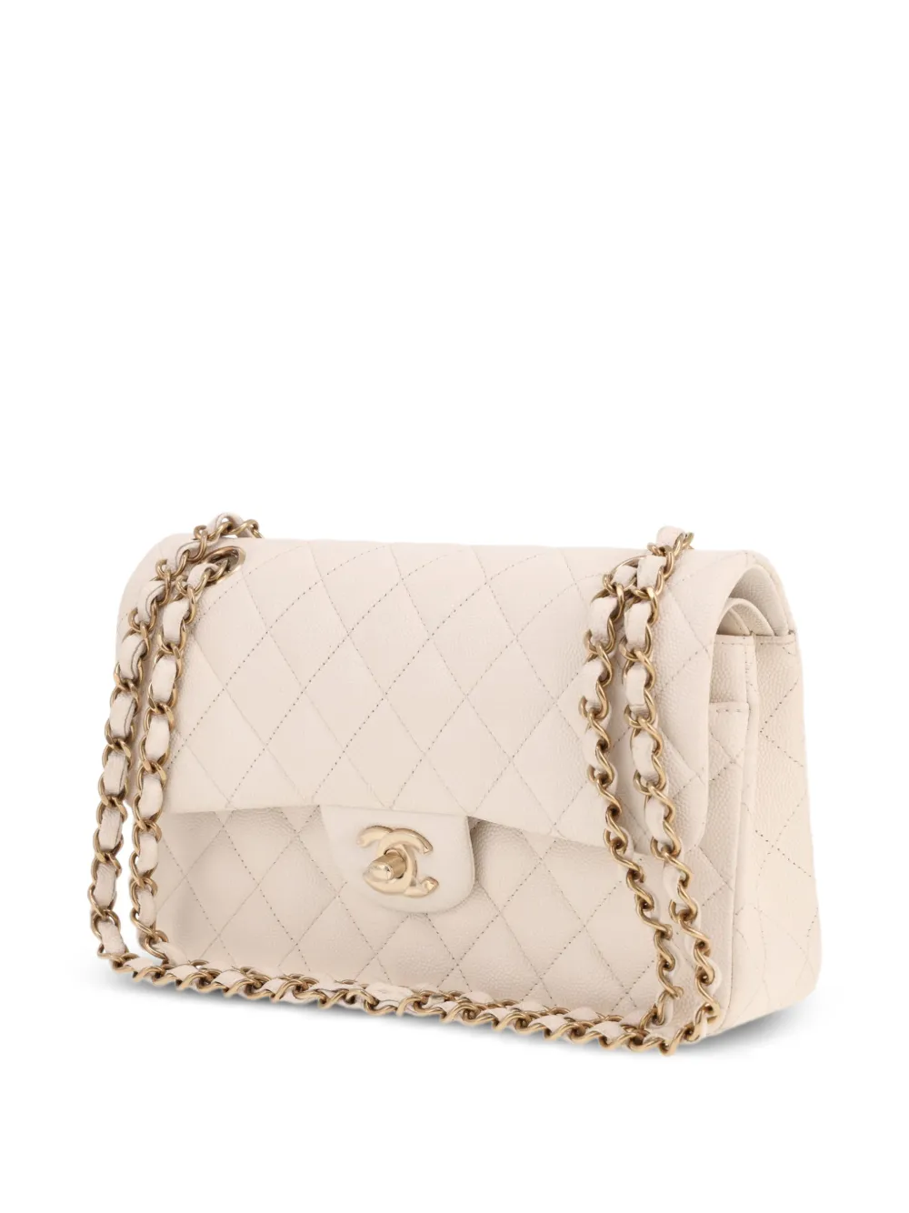 CHANEL Pre-Owned 2020 Timeless Petit gewatteerde schoudertas Wit
