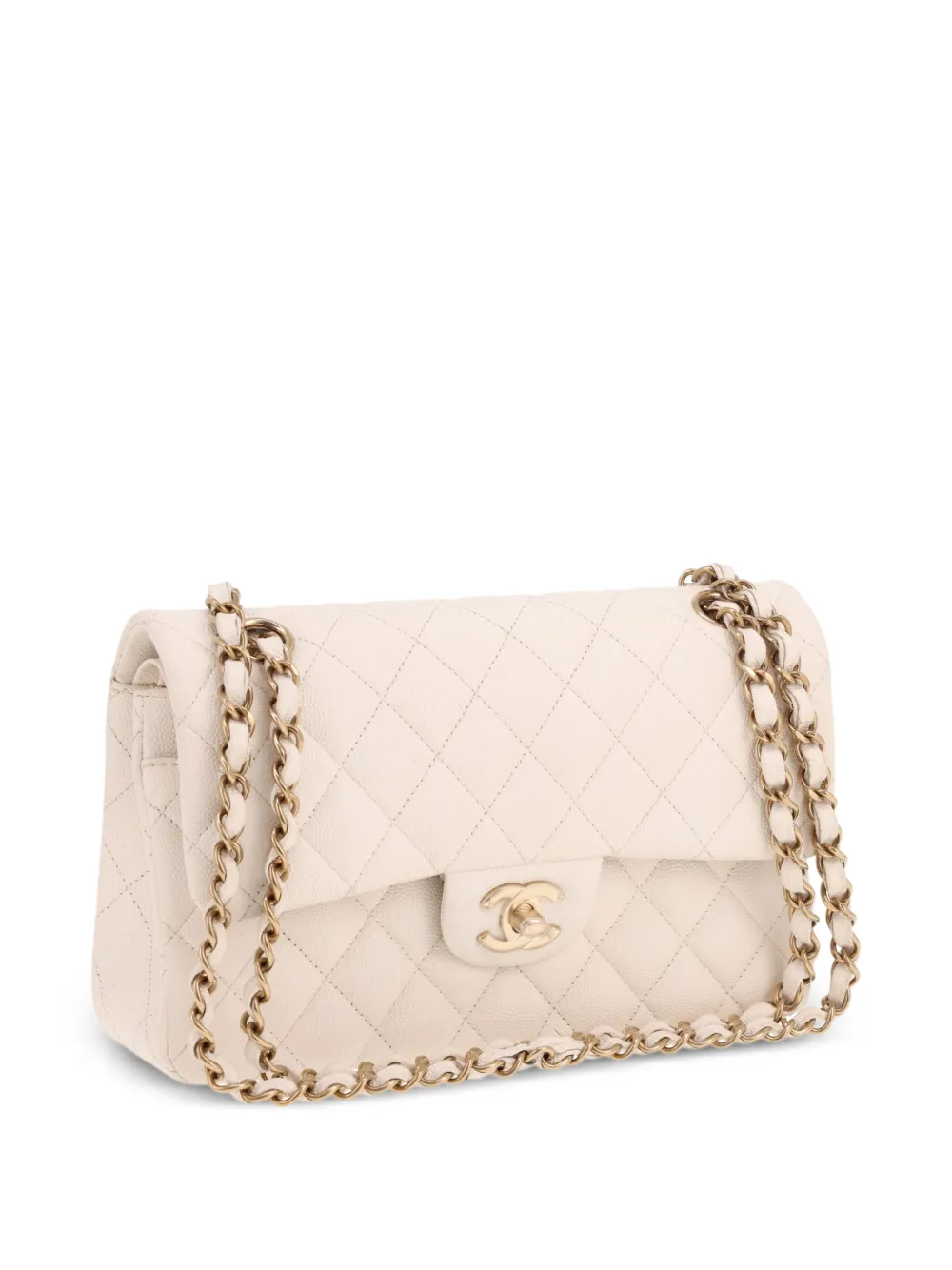 CHANEL Pre-Owned 2020 Timeless Petit gewatteerde schoudertas Wit