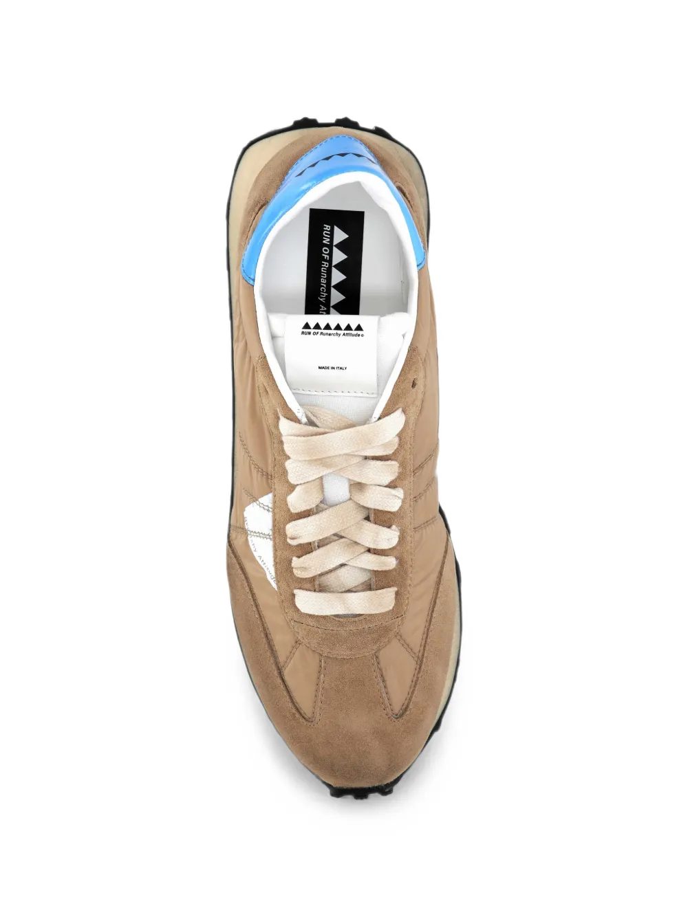 RUN OF suede panelled sneakers Beige
