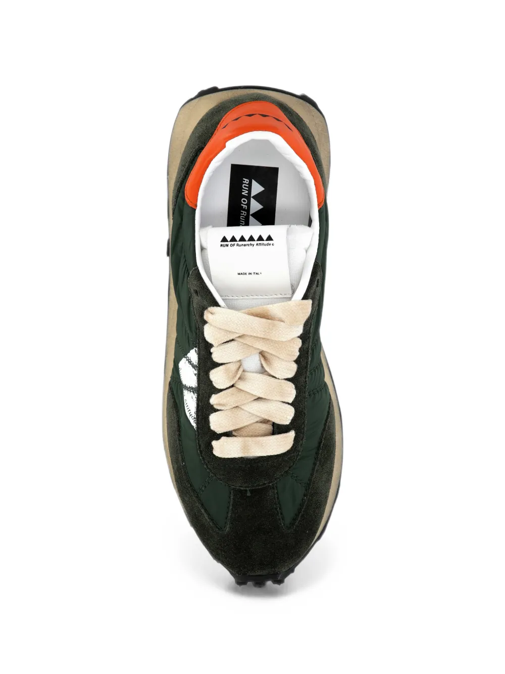 RUN OF Audax panelled sneakers Groen