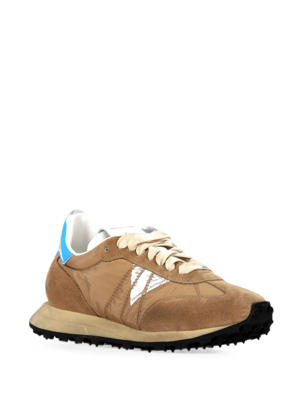 RUN OF suede-panelled sneakers Beige