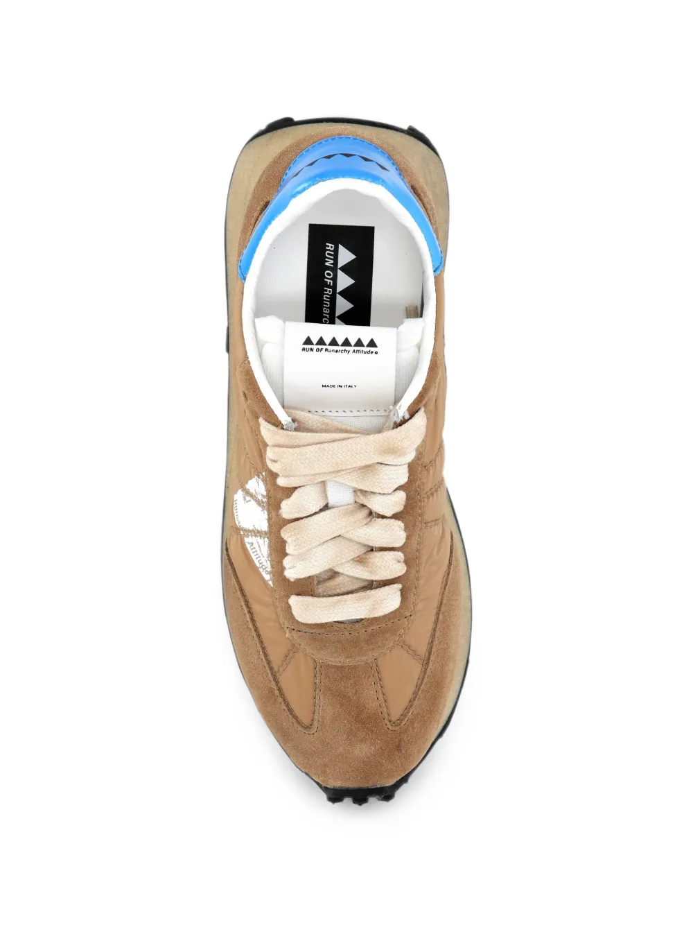 RUN OF suede-panelled sneakers Beige
