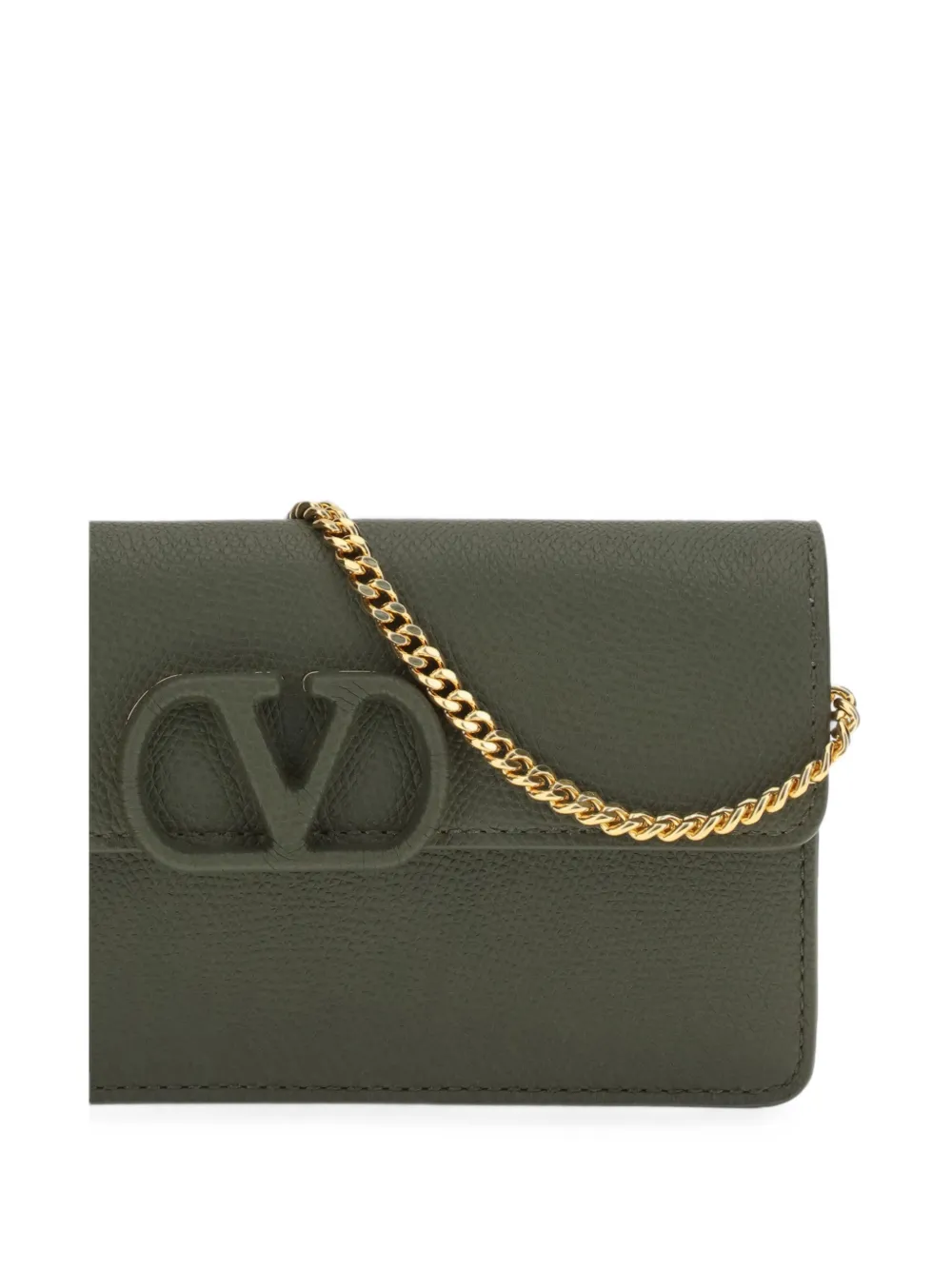 Valentino Garavani VLogo Signature chain-strap wallet Groen