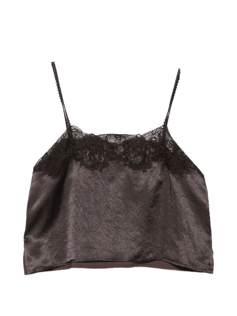 Alysi Lace-trim Camisole Top In 브라운
