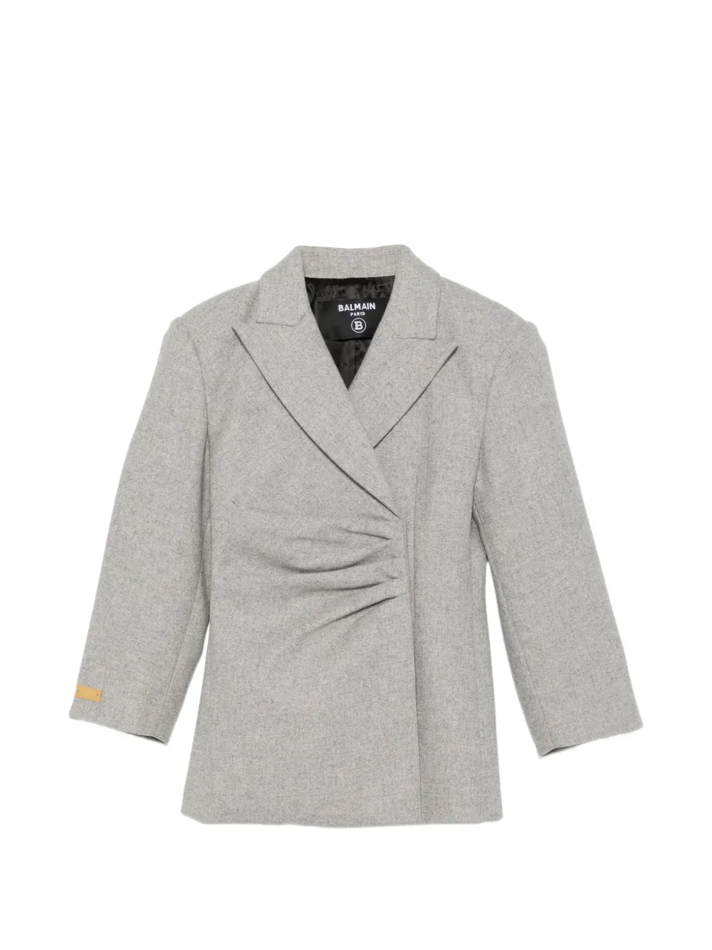 Balmain Kids ruched single-breasted jacket - Grigio