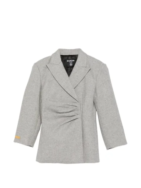 Balmain Kids ruched single-breasted jacket