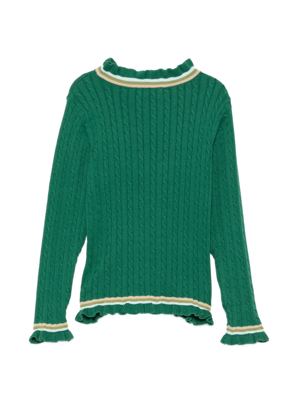 ETRO KIDS Pegaso kabelgebreide trui Groen